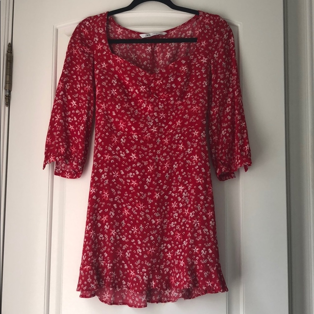 Red zara mini skirt